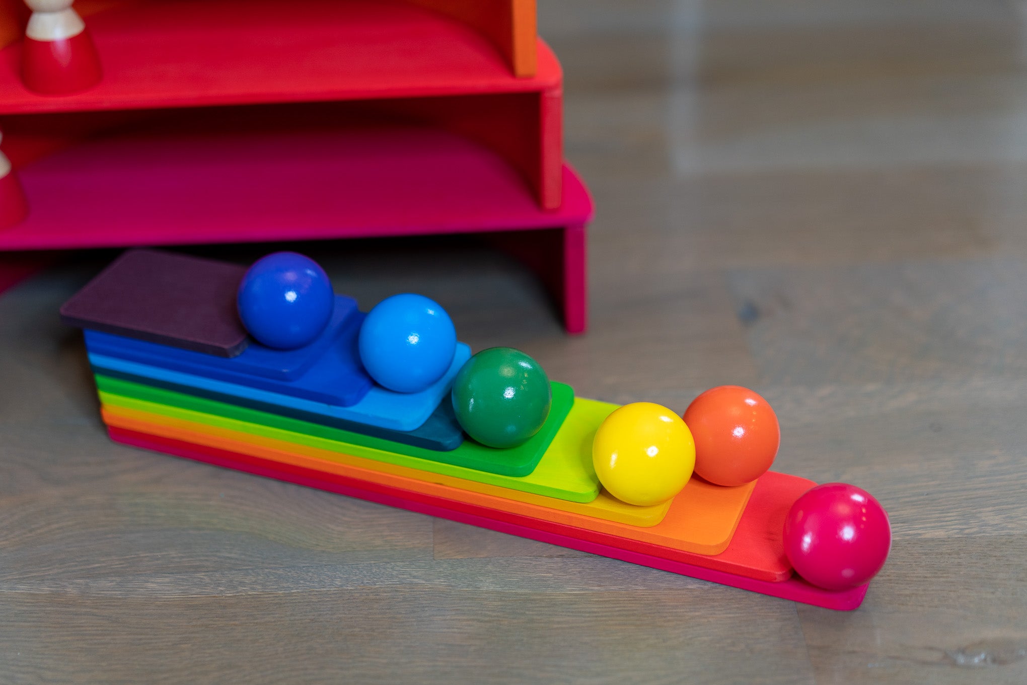 Rainbow Wooden Balls, 14-Piece Set - CTU73991, Learning Advantage