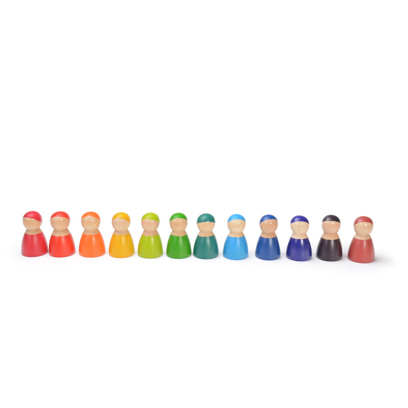 Rainbow Wooden Peg People